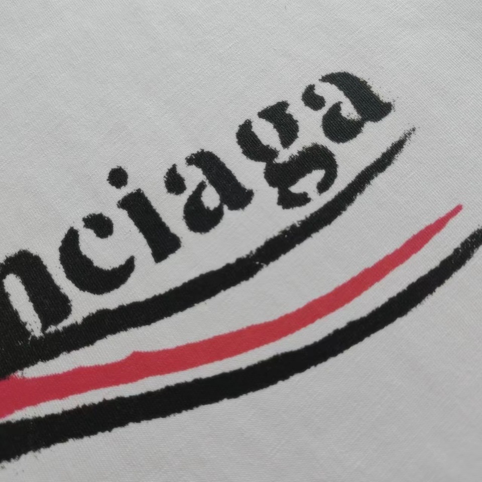 巴黎世家Balenciaga溶解可乐网点印花短袖
