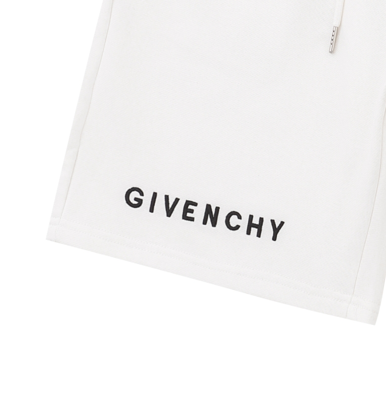 GIVENCHY/纪梵希 24FW4G方格绣花短裤 经典字母刺绣 五分裤