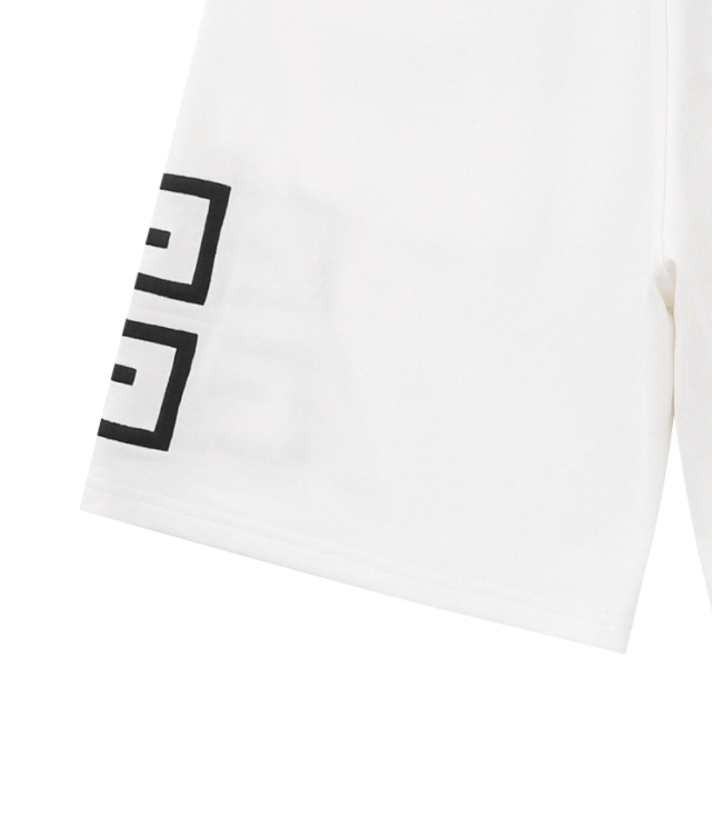 GIVENCHY/纪梵希 24FW4G方格绣花短裤 经典字母刺绣 五分裤