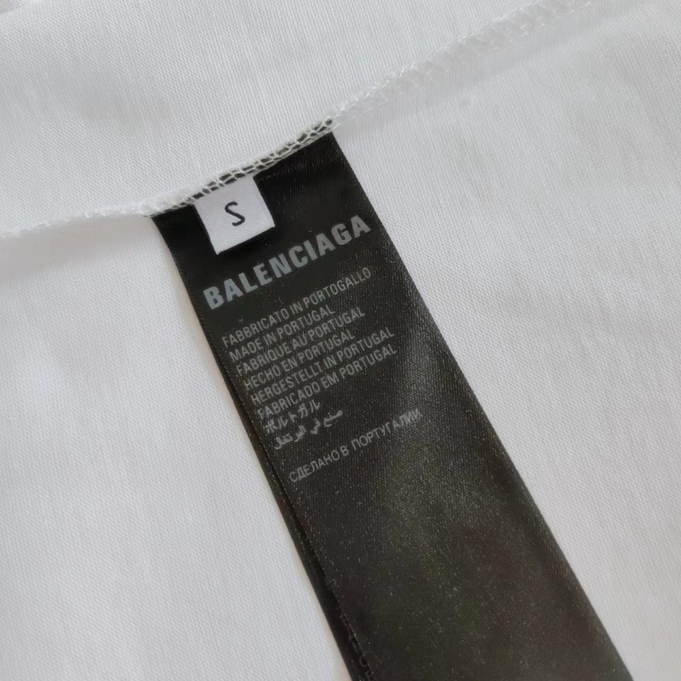 巴黎世家Balenciaga 模糊阴影logo短袖 巴黎世家模糊短袖粉色 白色 黑色