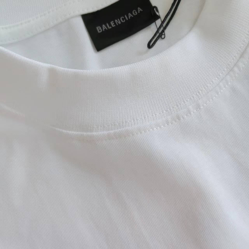 巴黎世家Balenciaga 模糊阴影logo短袖 巴黎世家模糊短袖粉色 白色 黑色