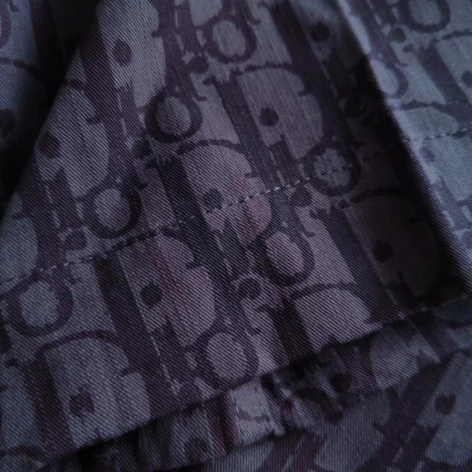Dior/迪奥 DR字母色织满幅logo提花短袖衬衫