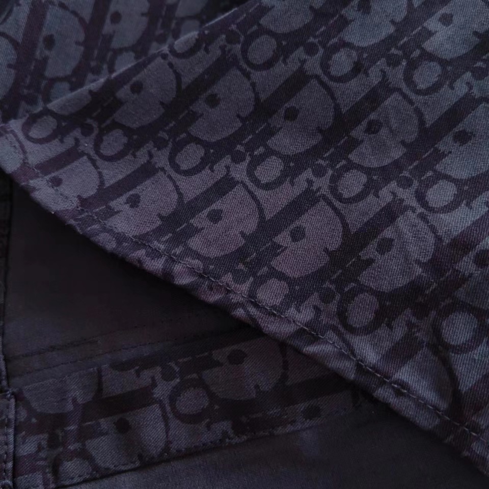 Dior/迪奥 DR字母色织满幅logo提花短袖衬衫
