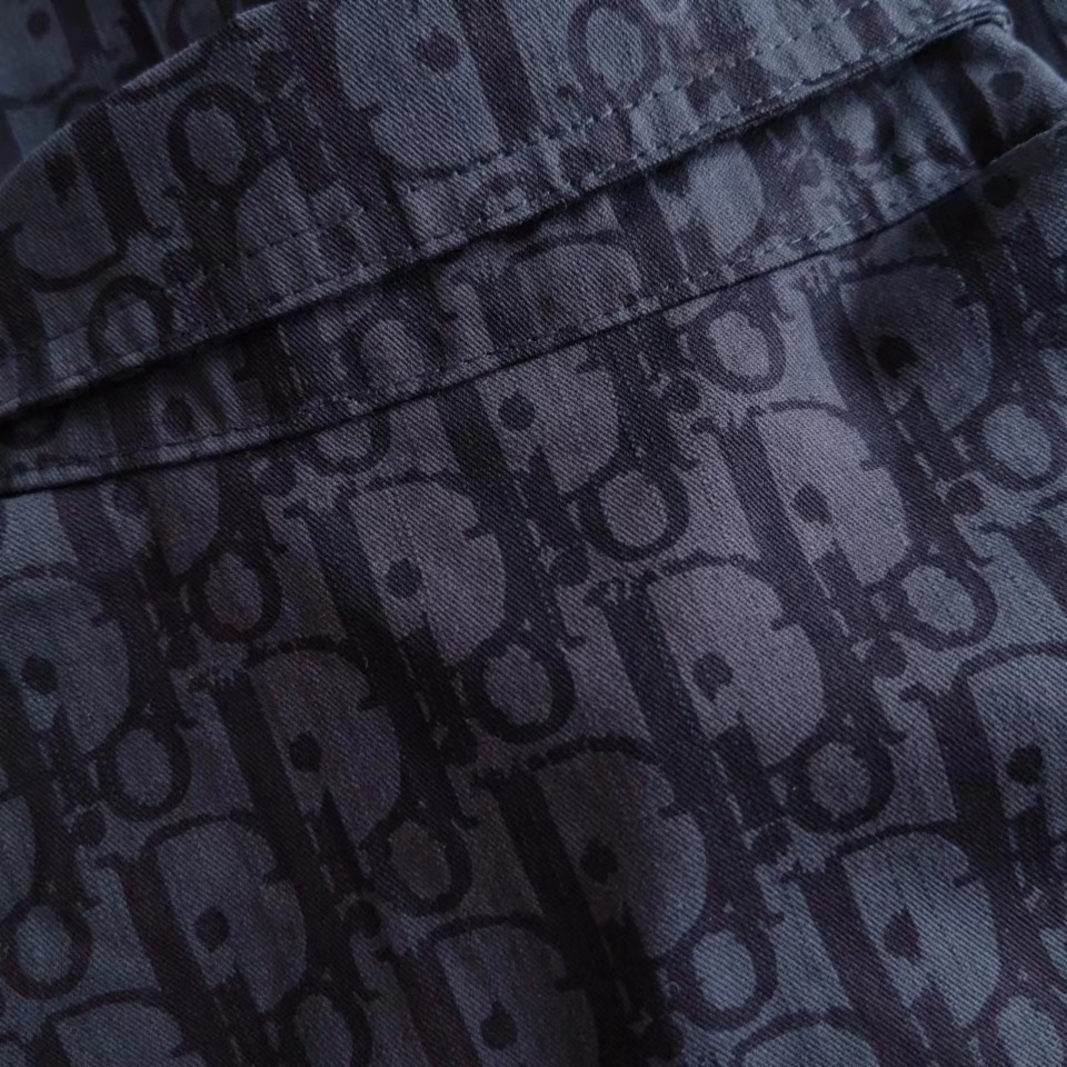 Dior/迪奥 DR字母色织满幅logo提花短袖衬衫