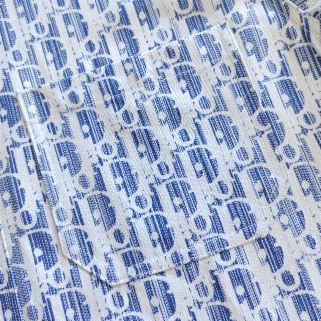 Dior/迪奥 DR字母色织满幅logo提花短袖衬衫外套