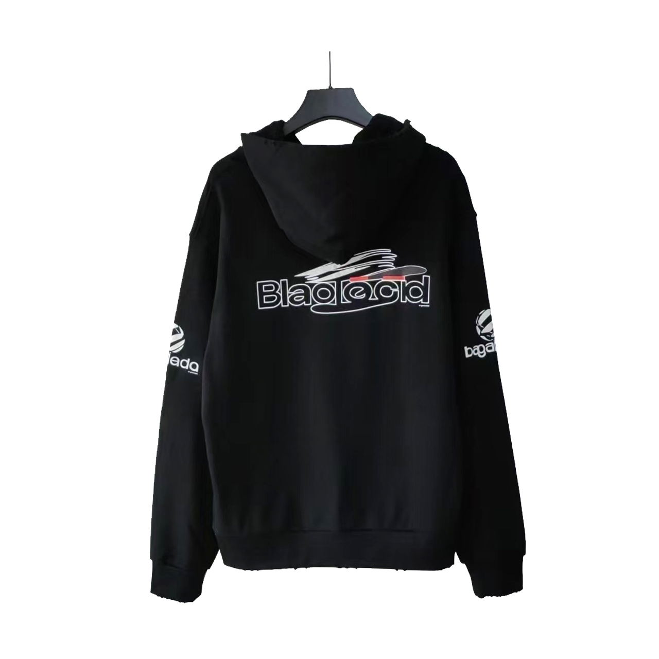 Balenciaga/巴黎世家 AI生成字母连帽卫衣 椭圆机印花细腻 图案部份采用涂鸦风格