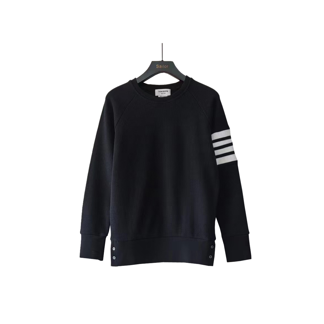 THOM BROWNE 汤姆布朗 TB新款华夫格圆领套头卫衣