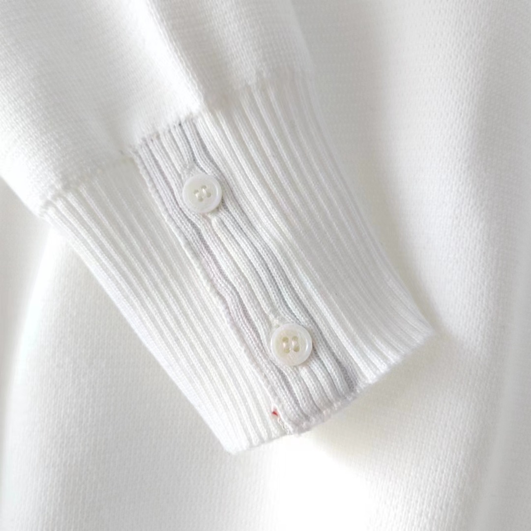 THOM BROWNE 汤姆布朗 .TB经典双袖标加厚毛衣五扣开衫