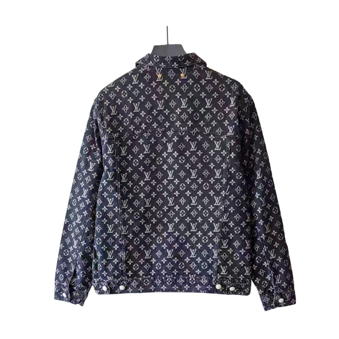 Louis Vuitton & LV路易威登满印简约满印提花logo牛仔夹克外套