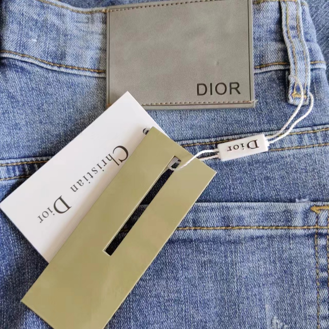 Dior/迪奥 经典老花裤脚牛仔裤 蓝色