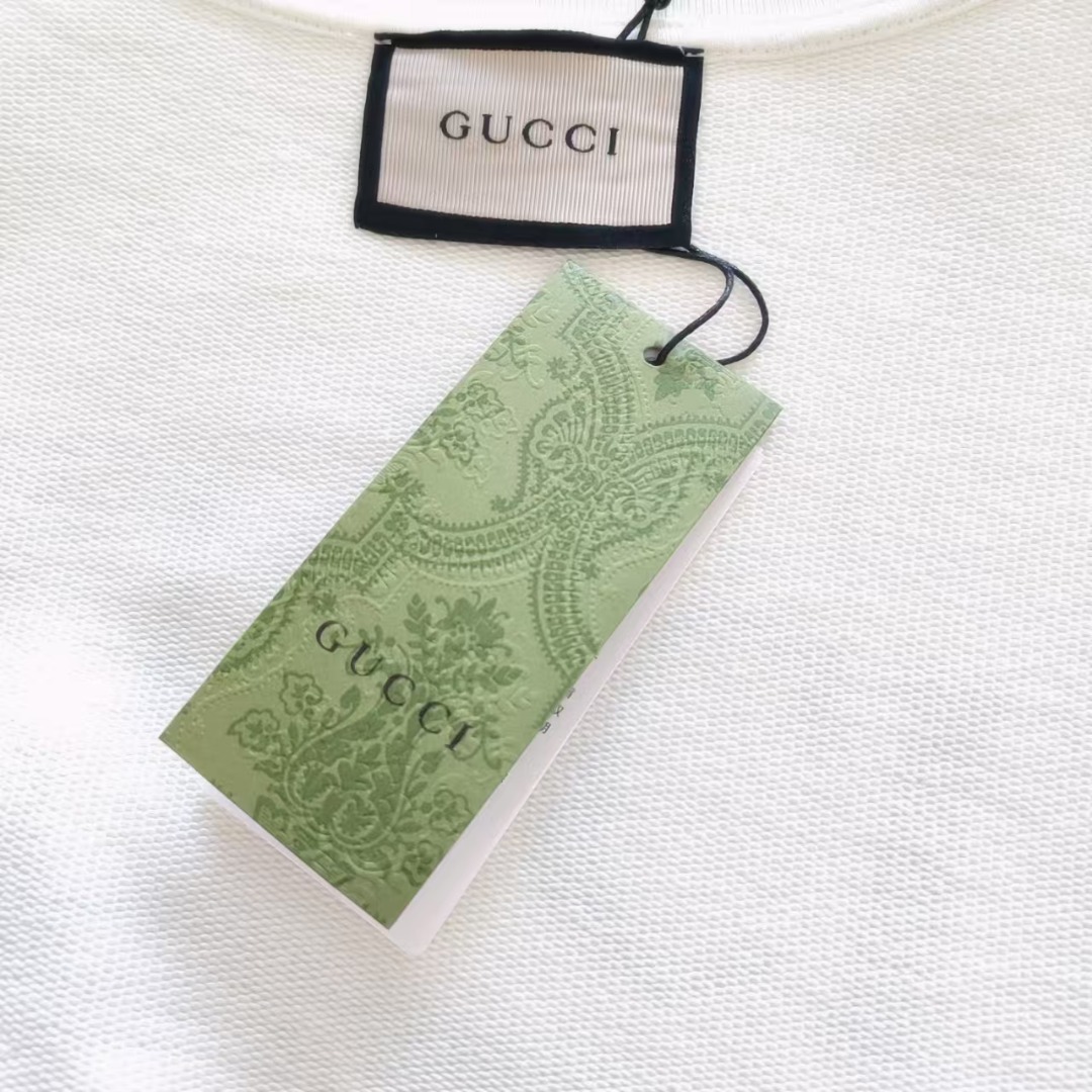 Gucci/古驰 口红双G字母发泡印花圆领卫衣