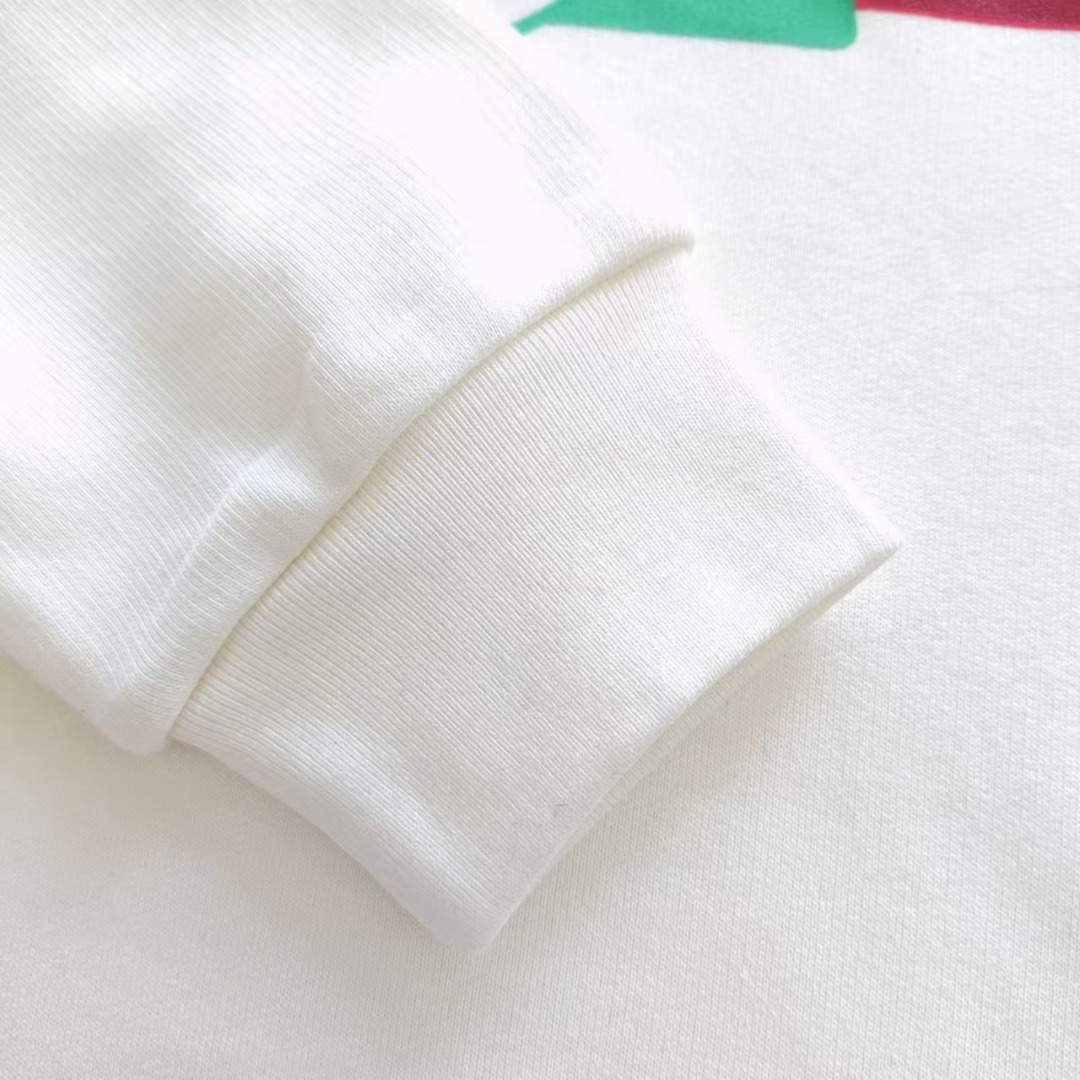 Gucci/古驰 口红双G字母发泡印花圆领卫衣