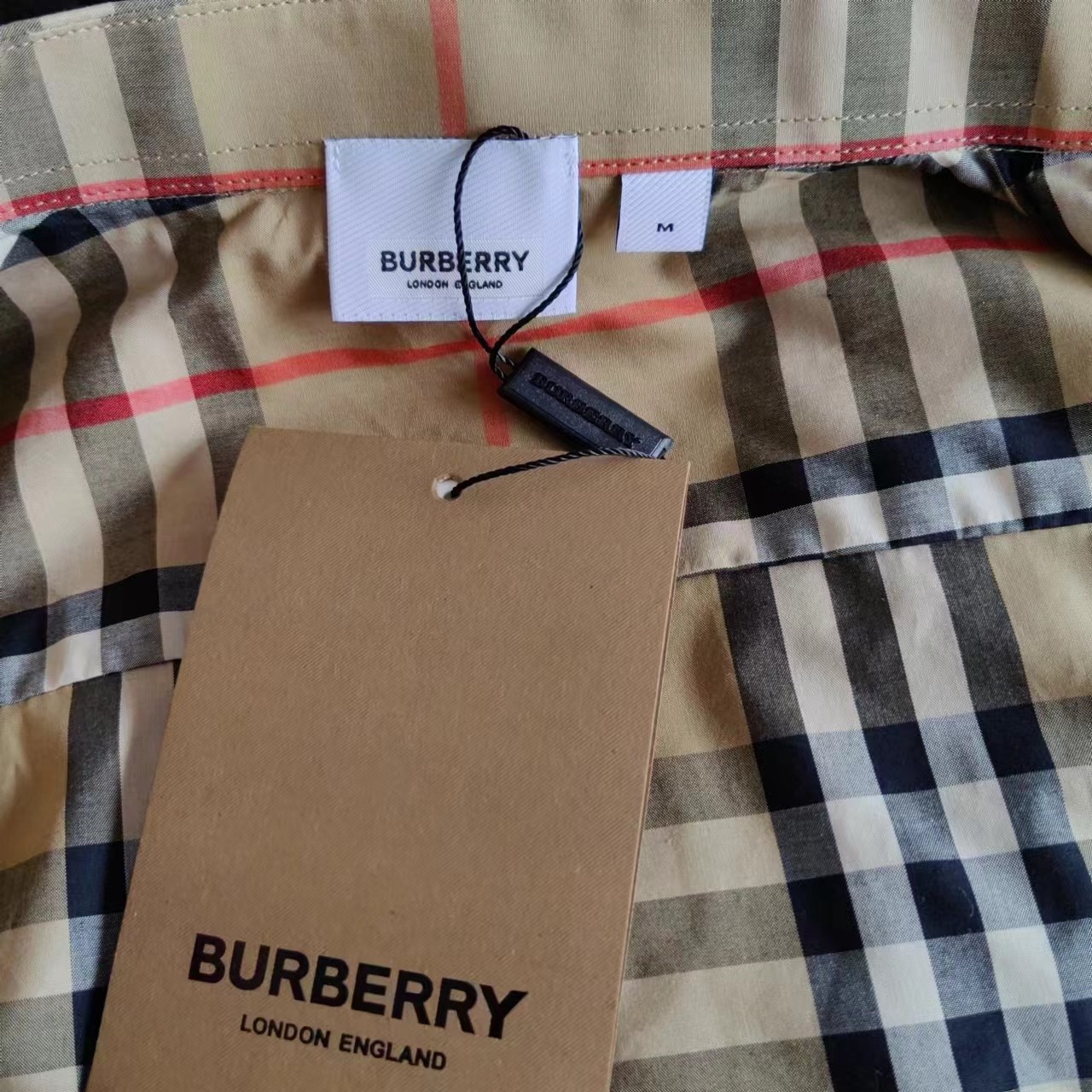 细节图 Burberry/衬衫经典2023ss新款格子内织带袖口织带长袖条纹衬衫