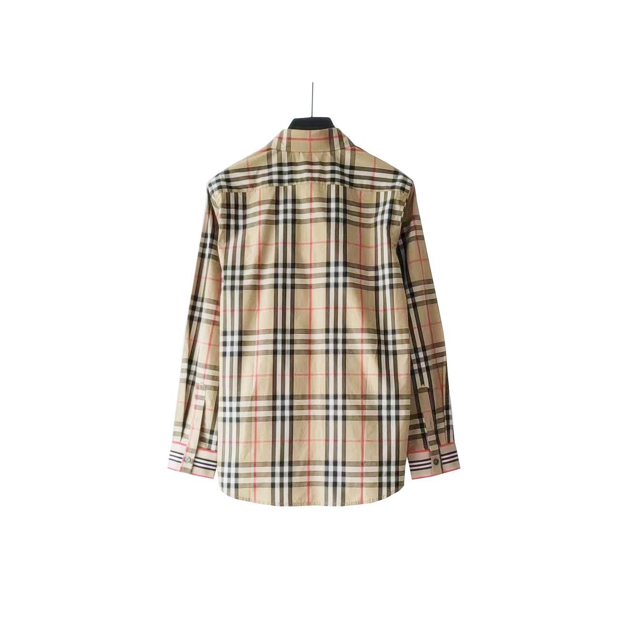 细节图 Burberry/衬衫经典2023ss新款格子内织带袖口织带长袖条纹衬衫