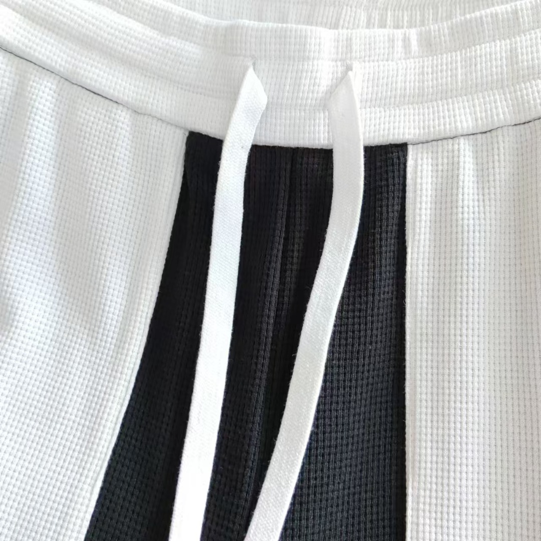 GIVENCHY/纪梵希 24SS 黑白双拼刺绣LOGO休闲长裤