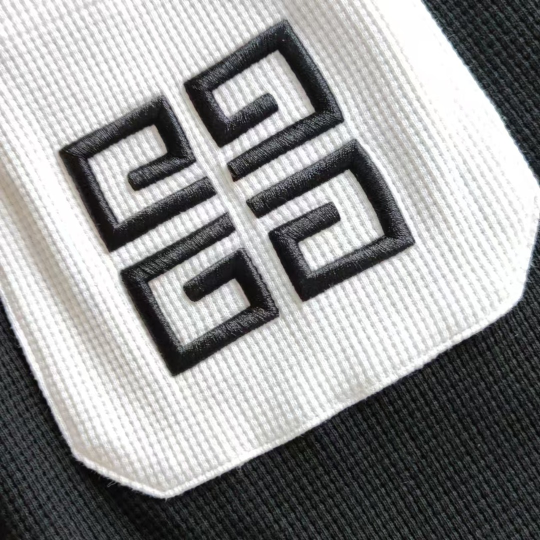 GIVENCHY/纪梵希 24SS 黑白双拼刺绣LOGO休闲长裤