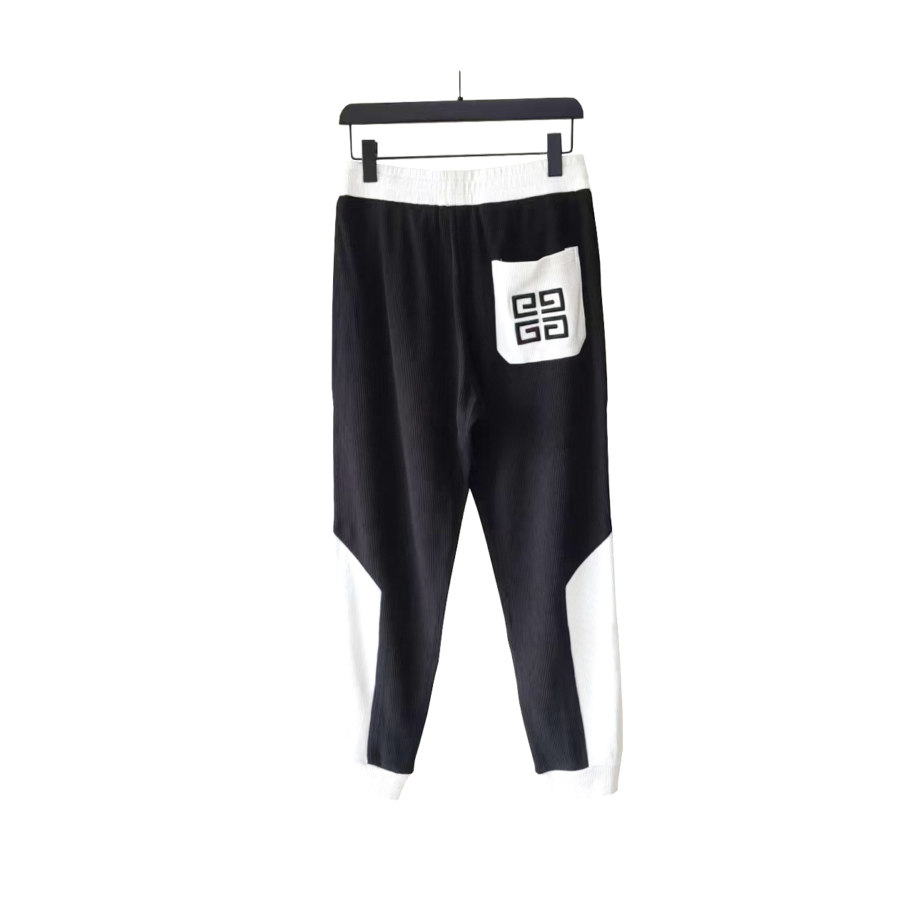 GIVENCHY/纪梵希 24SS 黑白双拼刺绣LOGO休闲长裤