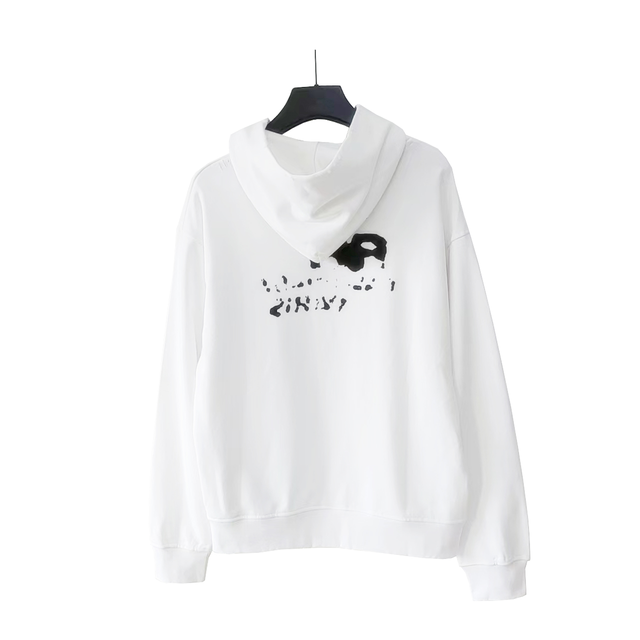 Balenciaga/巴黎世家 BB手绘涂鸦连帽卫衣 进口椭圆机访手绘效果