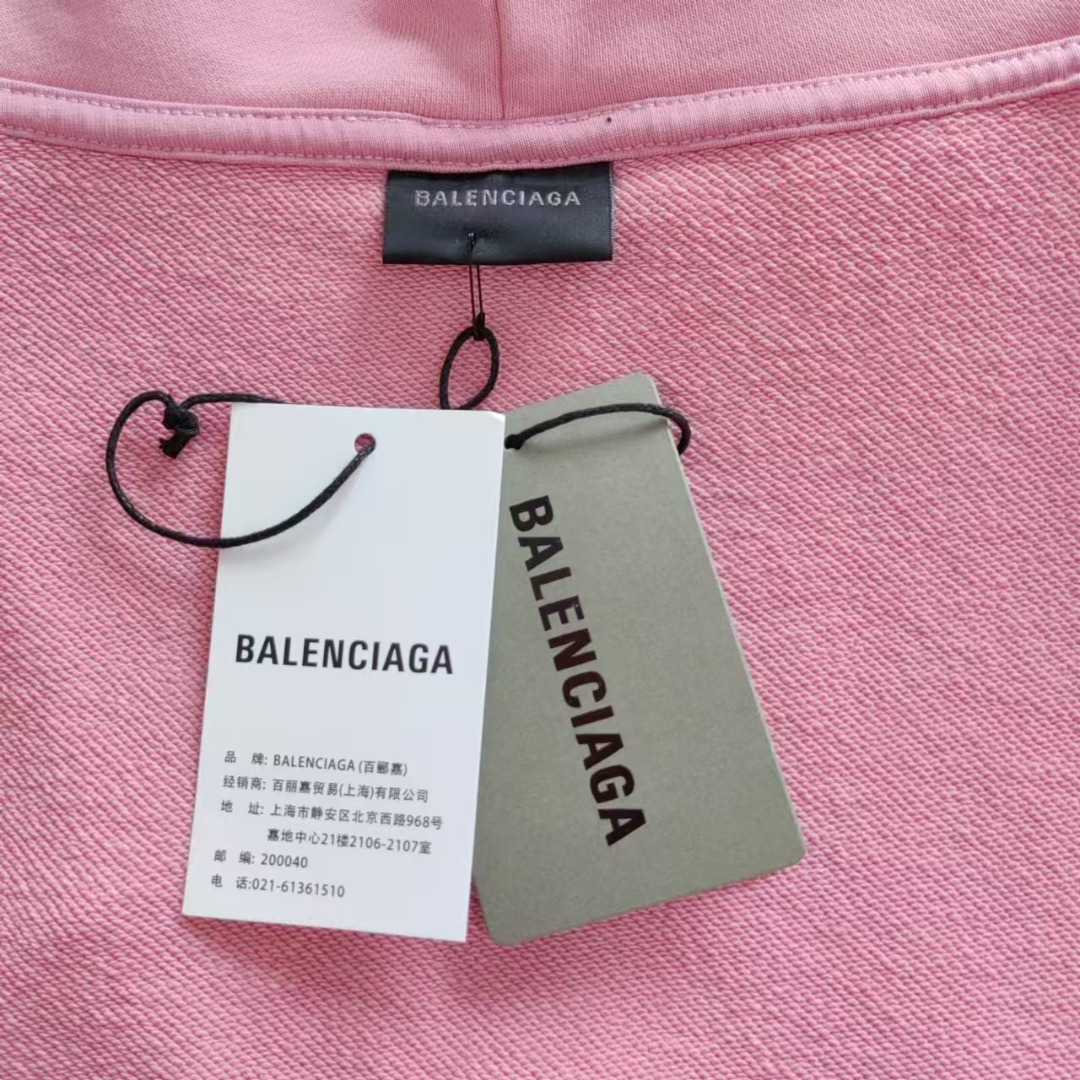 Balenciaga/巴黎世家 正立铁塔直喷破洞连帽卫衣