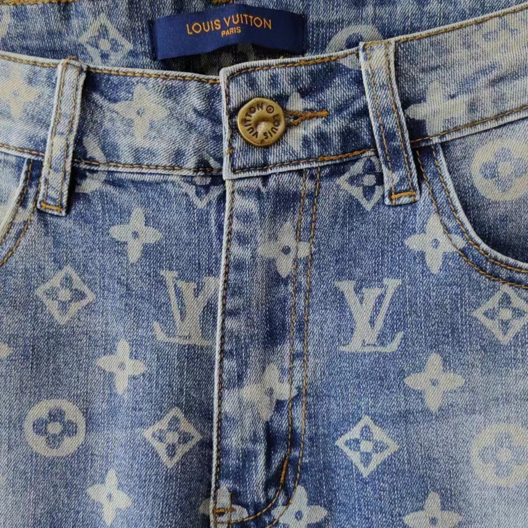 Louis Vuitton /路易威登 水洗老花LOGO牛仔裤