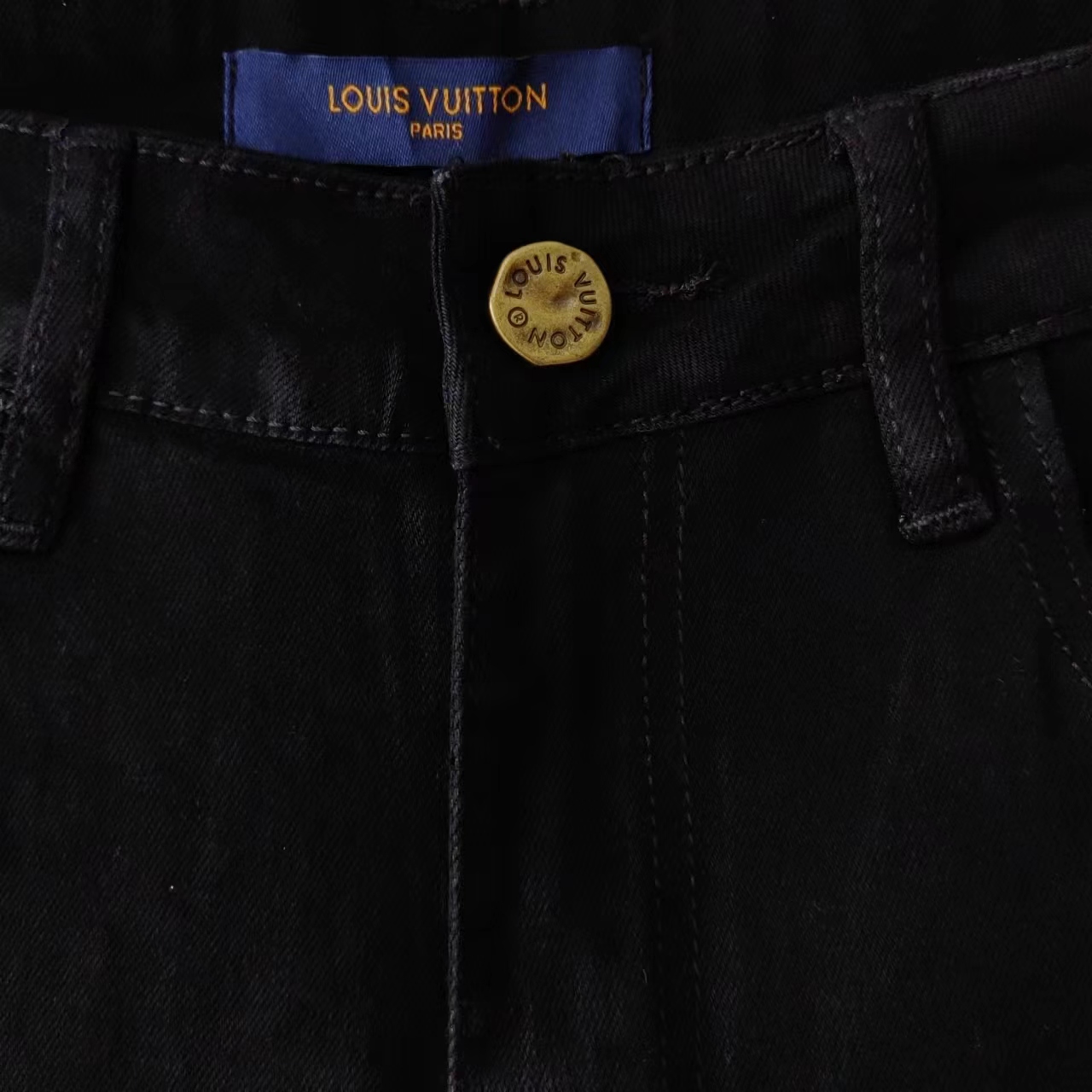 Louis Vuitton /路易威登 水洗经典印花黑百双色牛仔裤 黑 白
