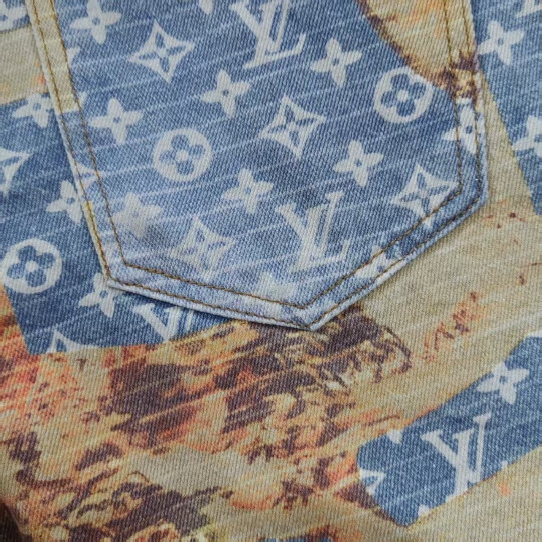 Louis Vuitton/路易威登玫瑰花卉满印老花牛仔裤