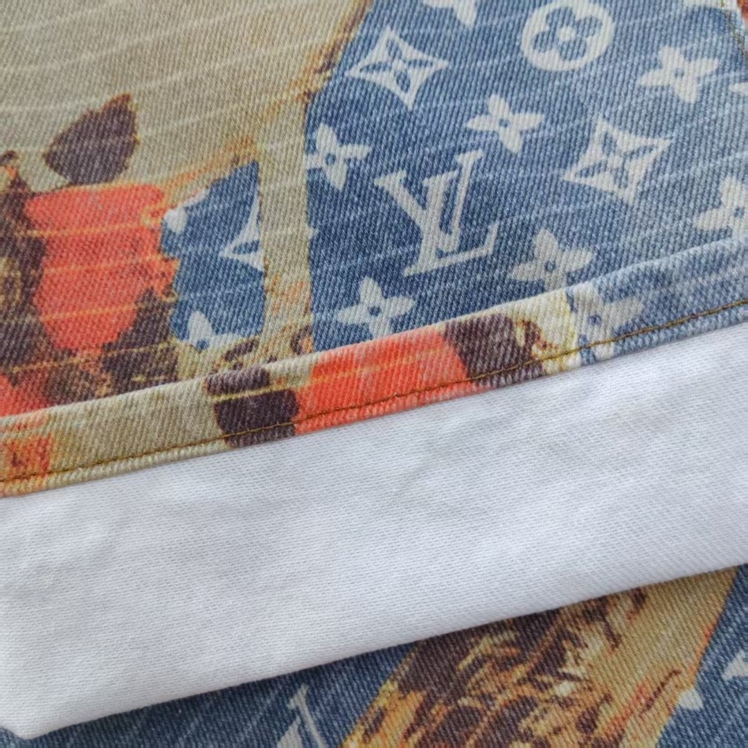 Louis Vuitton/路易威登玫瑰花卉满印老花牛仔裤