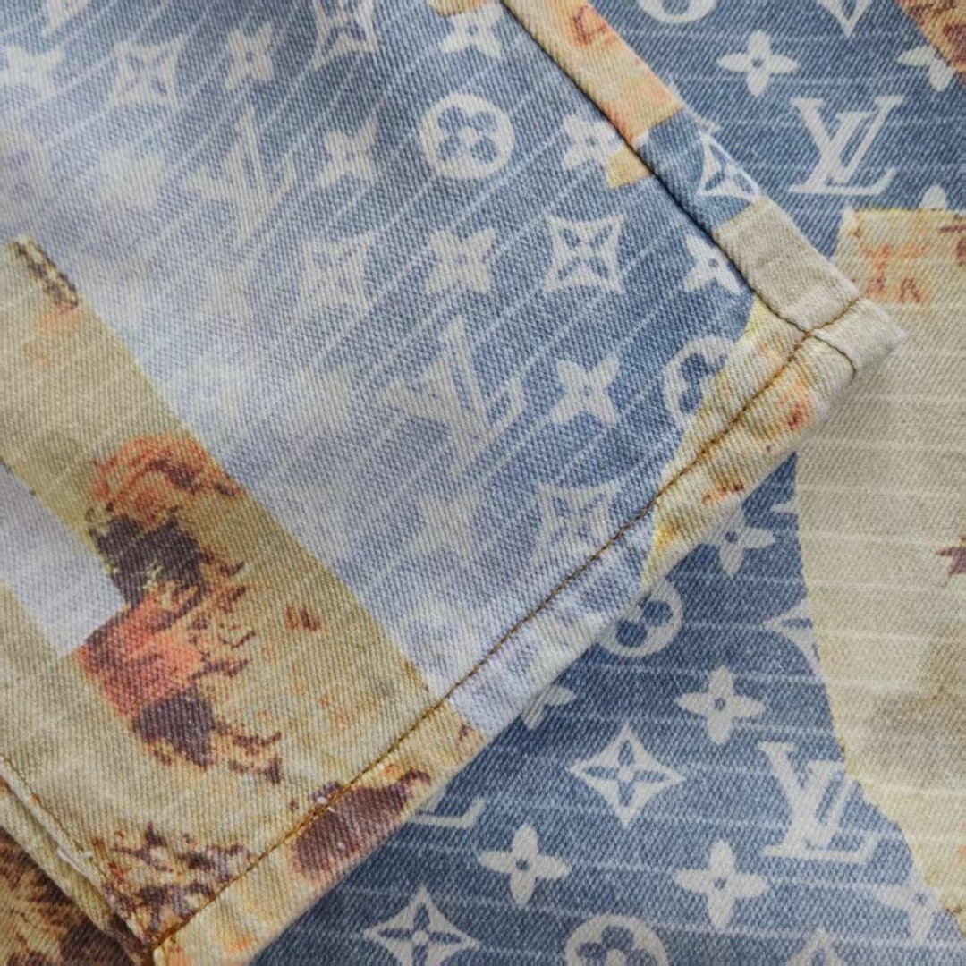 Louis Vuitton/路易威登玫瑰花卉满印老花牛仔裤