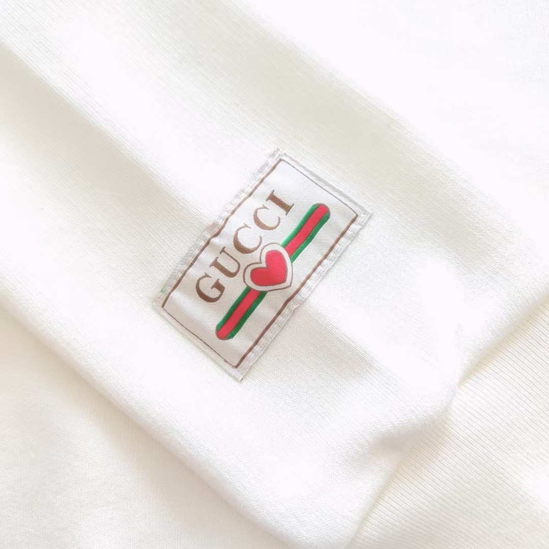 Gucci/古驰 刺绣字母植绒蘑菇连帽卫衣黑色 白色 咖色