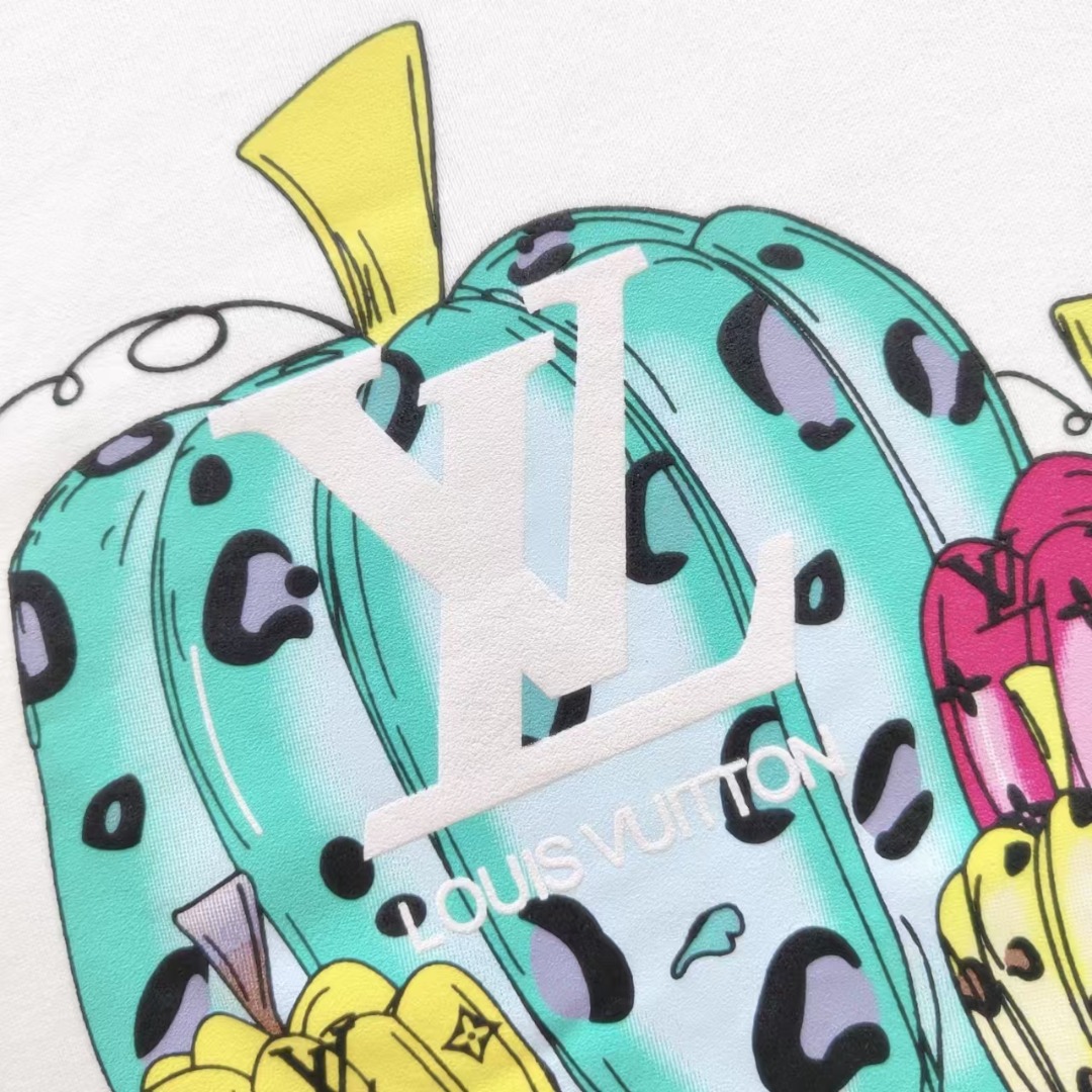 Louis Vuitton/路易威登 彩色绒面发泡南瓜圆领卫衣 黑色 白色