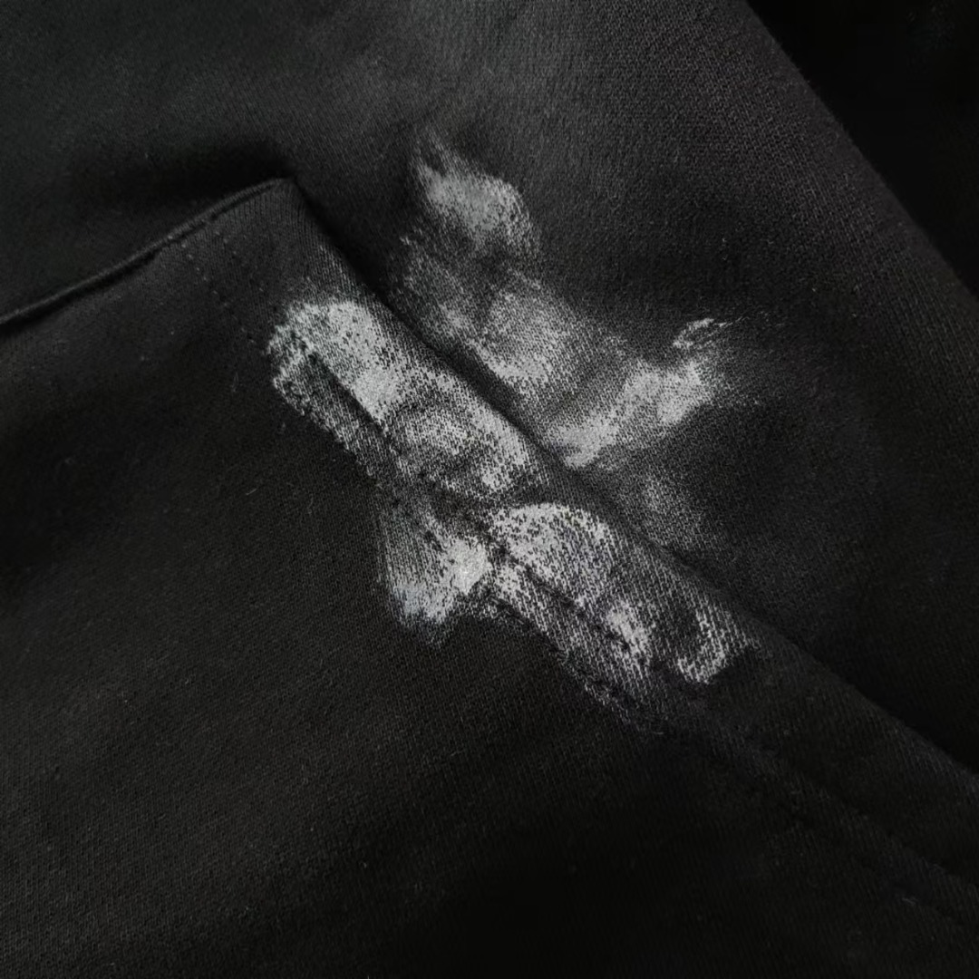 巴黎世家Balenciaga 前后水泥大M标手绘连帽卫衣 活性黑