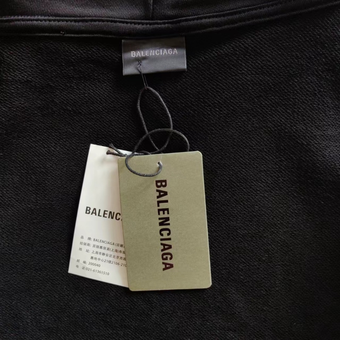 巴黎世家Balenciag 七夕限定爱心联名连帽卫衣 黑色