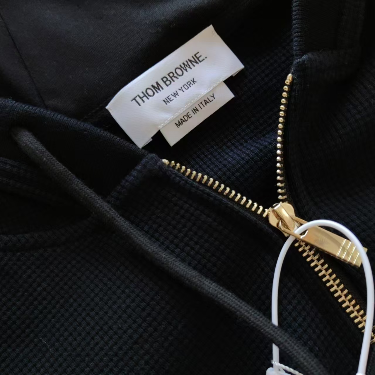 THOM BROWNE 汤姆布朗 TB新款华夫格拉链外套卫衣开衫 浅灰/深灰/藏青/黑色