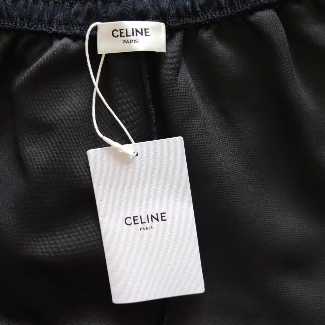 CELINE 赛琳 进口机器高密度刺绣字母logo休闲长裤 黑色