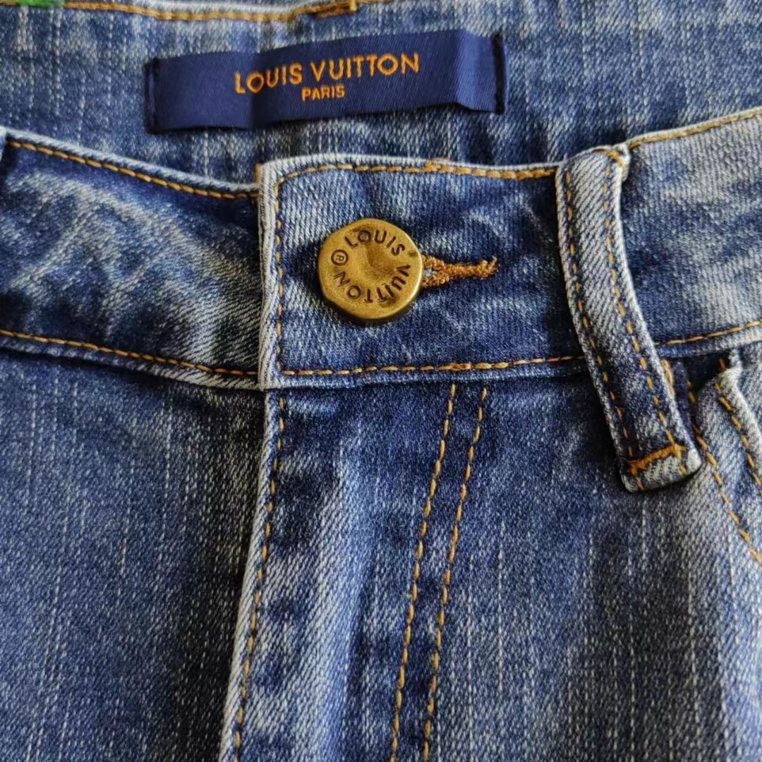 Louis Vuitton 路易威登 小鸭子贴布刺绣牛仔裤