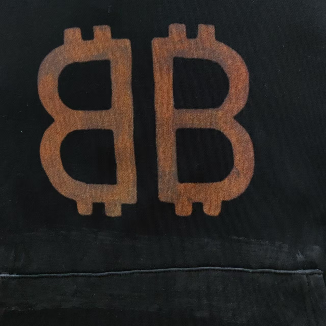 巴黎世家Balenciaga 前后双B水泥手绘连帽卫衣