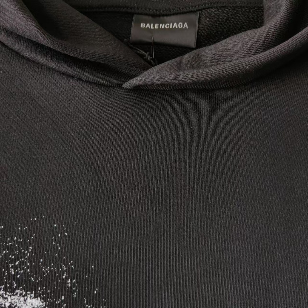 巴黎世家Balenciaga溶解可乐网点印花连帽卫衣灰杏