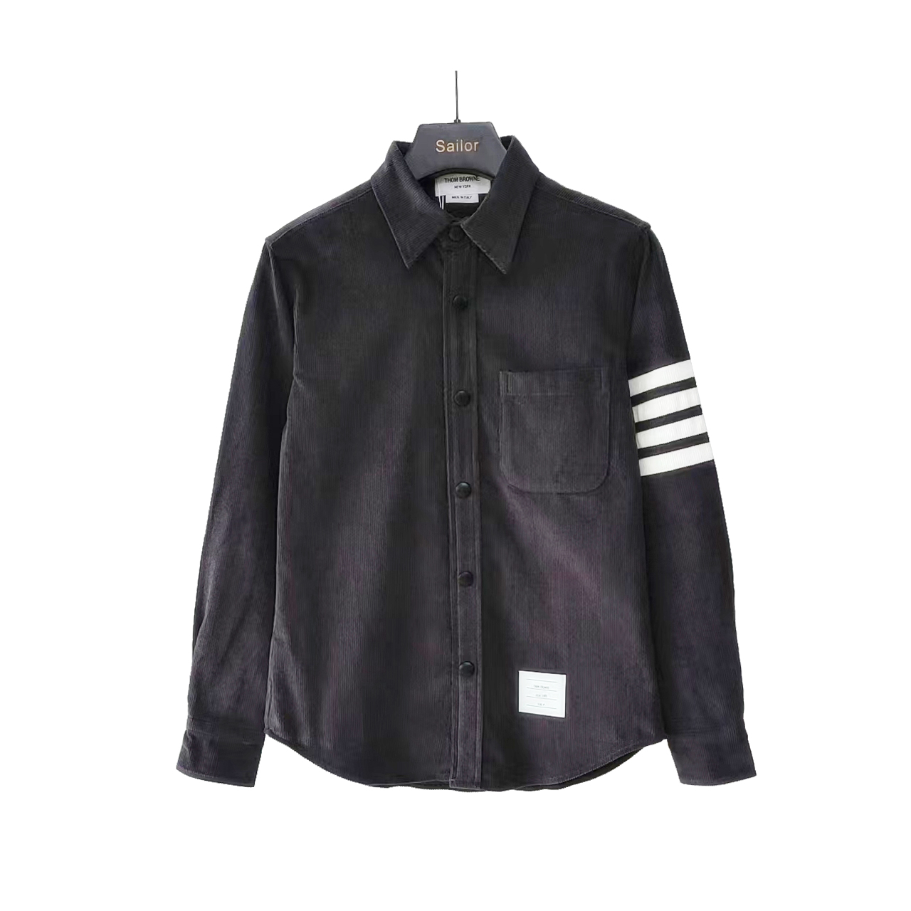 THOM BROWNE 24SS灯芯绒条纹薄款衬衫夹克外套