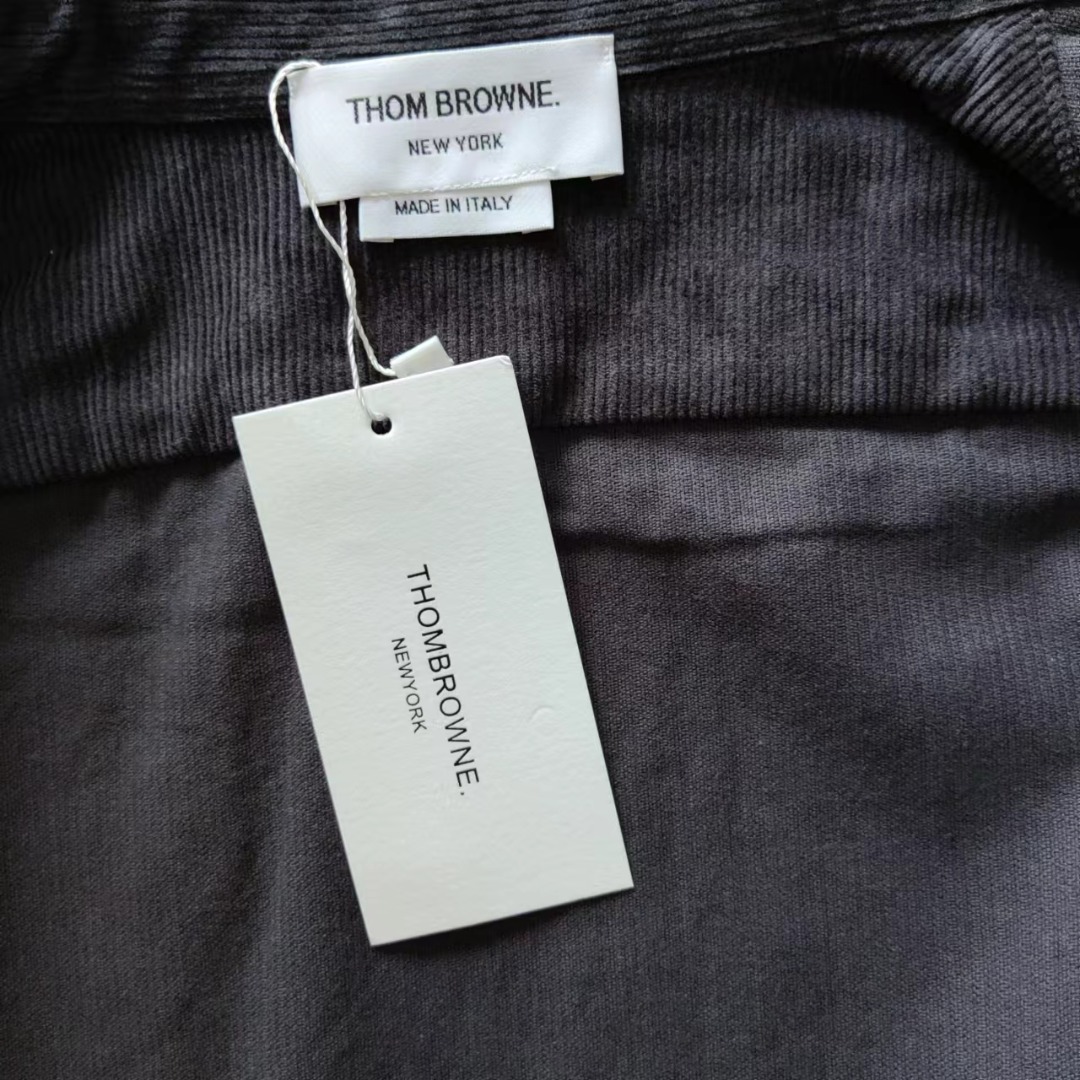THOM BROWNE 24SS灯芯绒条纹薄款衬衫夹克外套