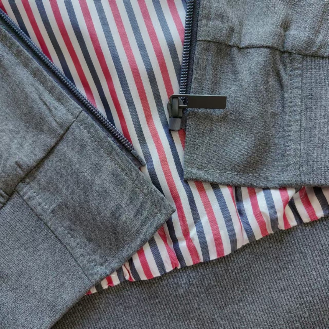 THOM BROWNE 汤姆布朗 .TB羊毛色织夹克棒球服拉链外套