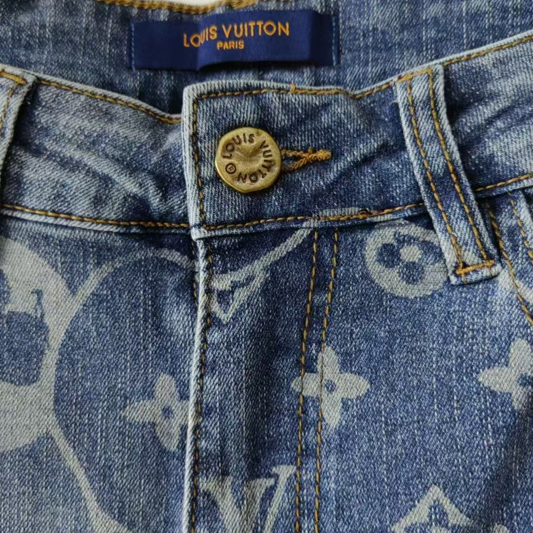 Louis Vuitton &路易威登 印花logo牛仔裤