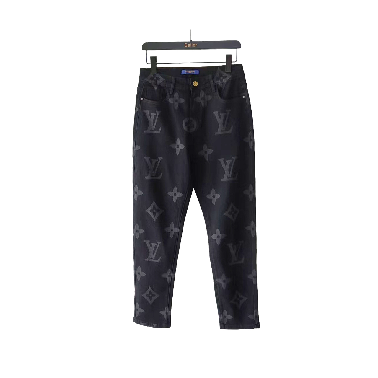 Lv &路易威登 Louis Vuitton经典印花logo牛仔裤