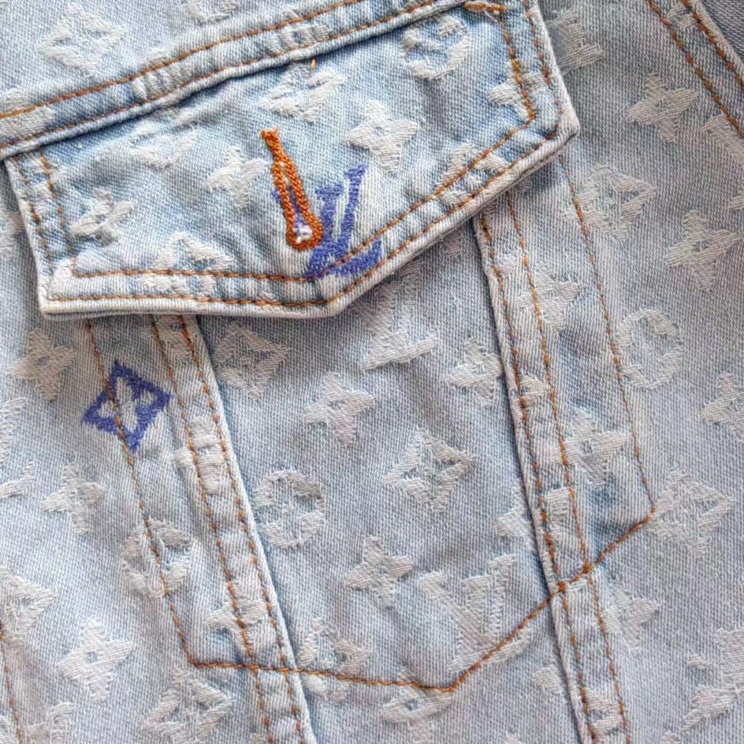 Louis Vuitton & 路易威登 x Tyler logo 24SS字母刺绣 秋冬牛仔外套 日版牛仔
