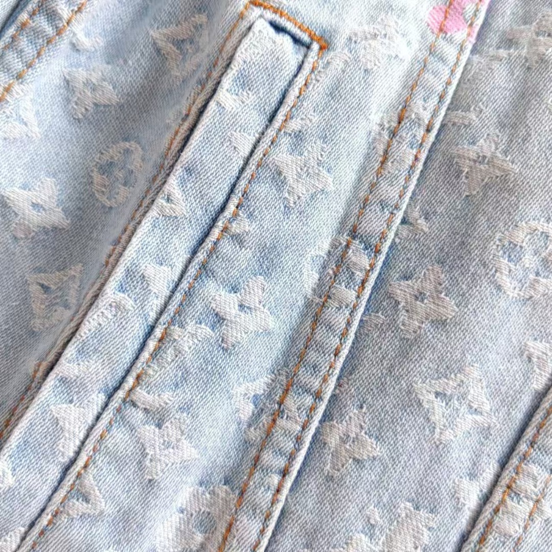 Louis Vuitton & 路易威登 x Tyler logo 24SS字母刺绣 秋冬牛仔外套 日版牛仔
