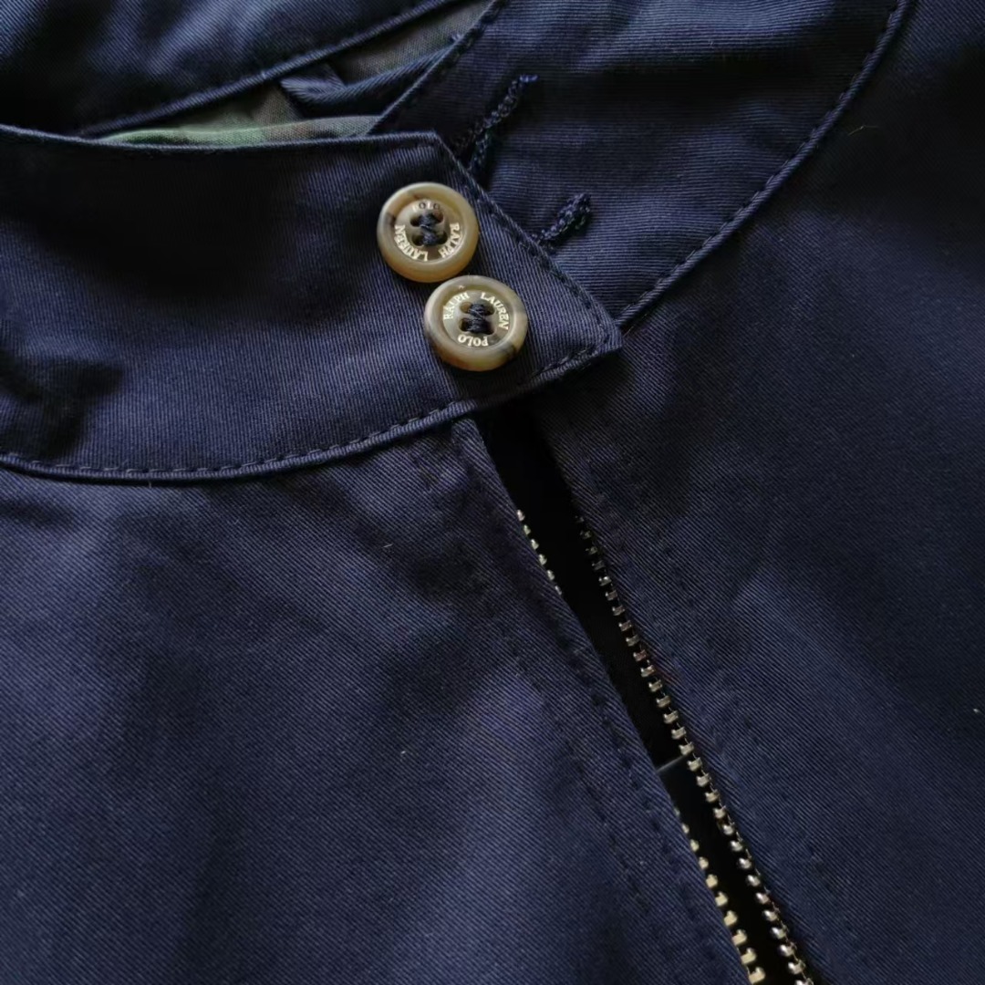 Ralph Lauren/拉夫劳伦 24ss 经典老钱风立领行政拉链夹克外套胸前精美小标刺绣