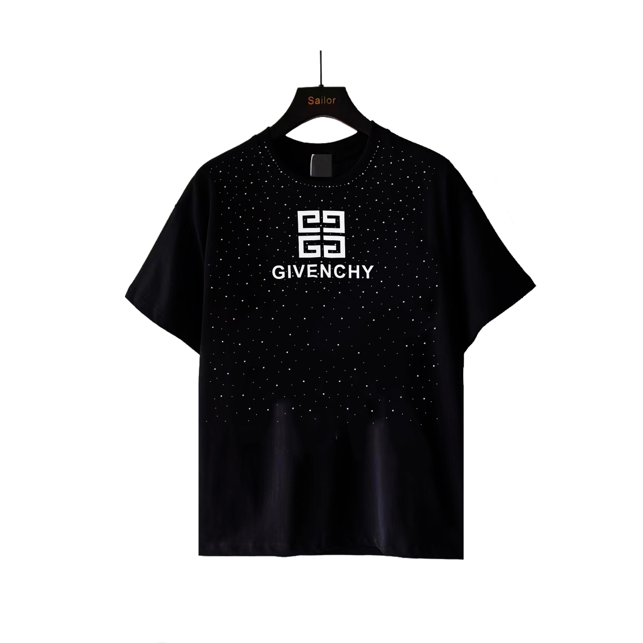 GIVENCHY纪梵希GIVENCHY字母压皮重工高温烫钻短袖