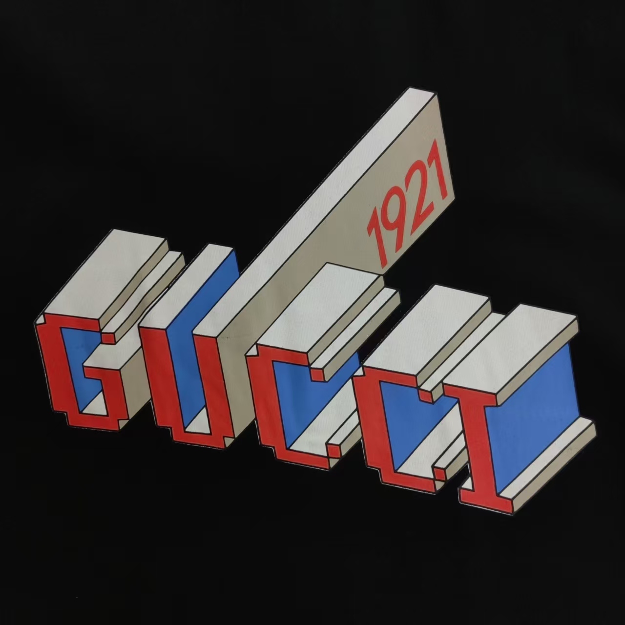 Gucci/古驰 3D彩色logo印花短袖T恤