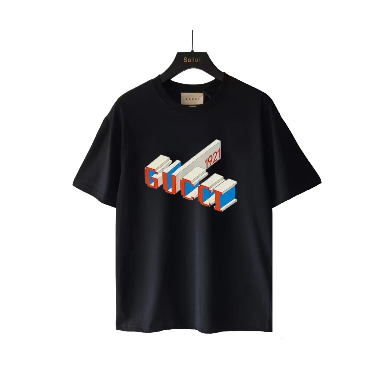 Gucci/古驰 3D彩色logo印花短袖T恤