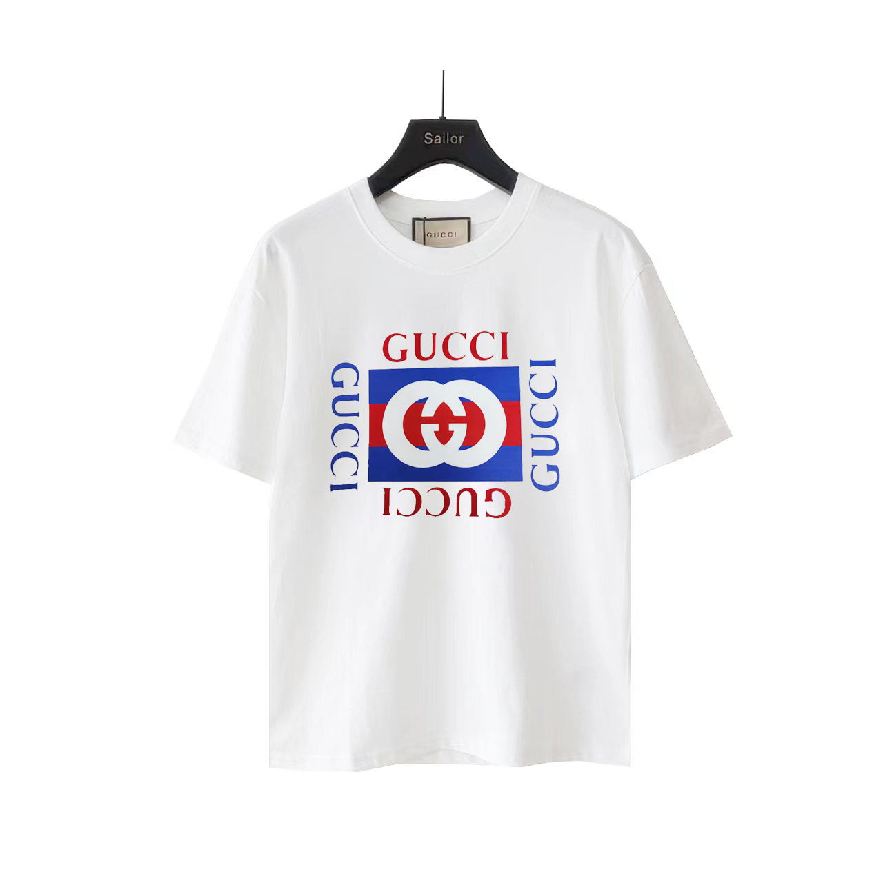 Gucci/古驰 方块字母双Glogo短袖T恤