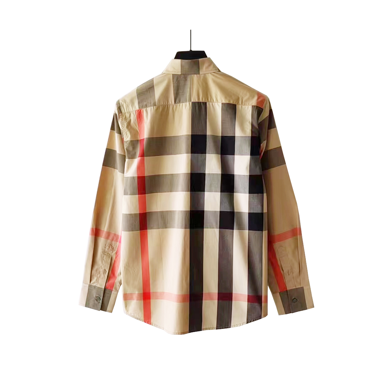 细节图 BURBERRY/巴宝莉 24SS经典大格对位长袖红线条纹衬衫